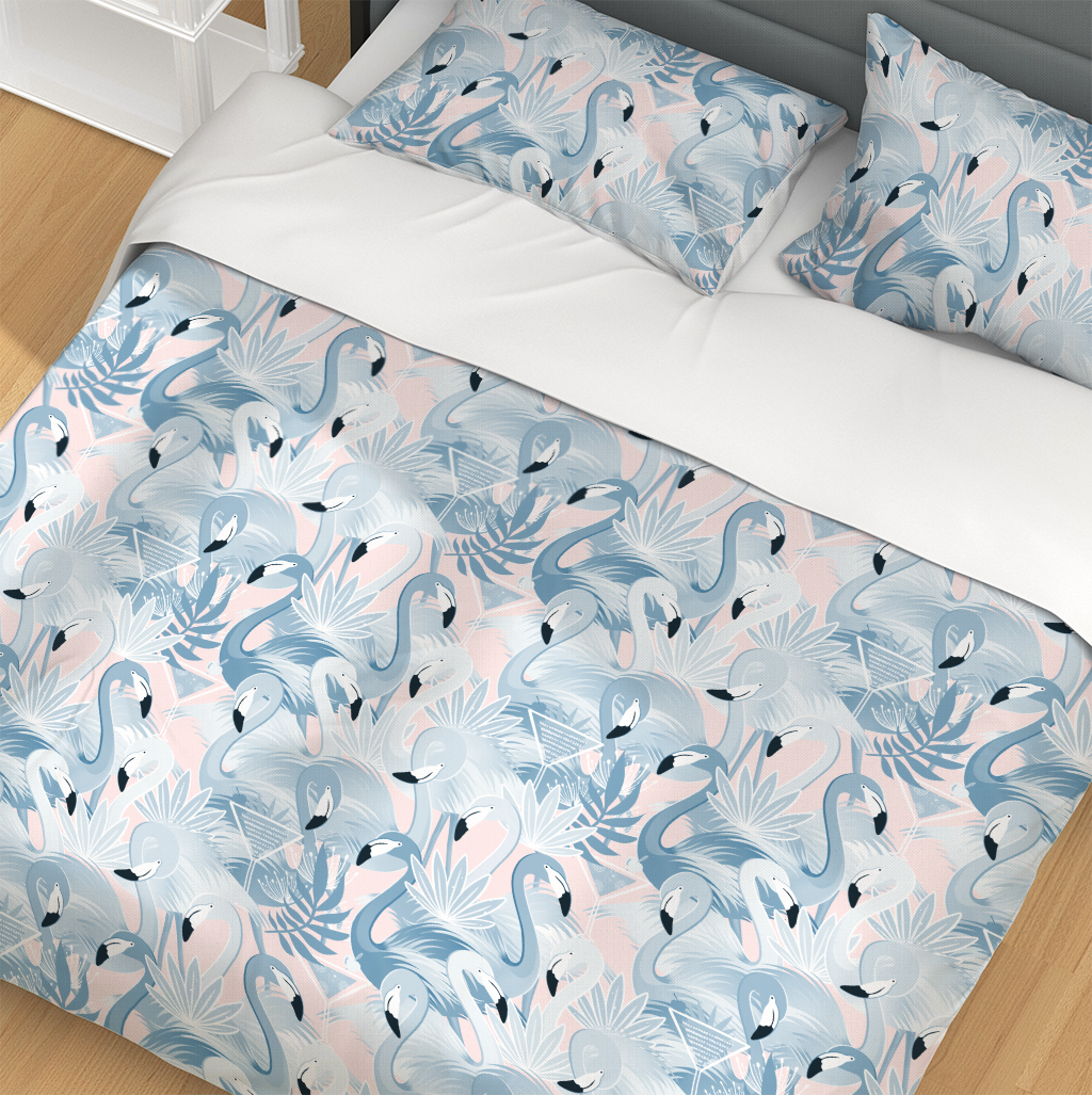 Flamingo-Tini Blue Blush Duvet Cover Set