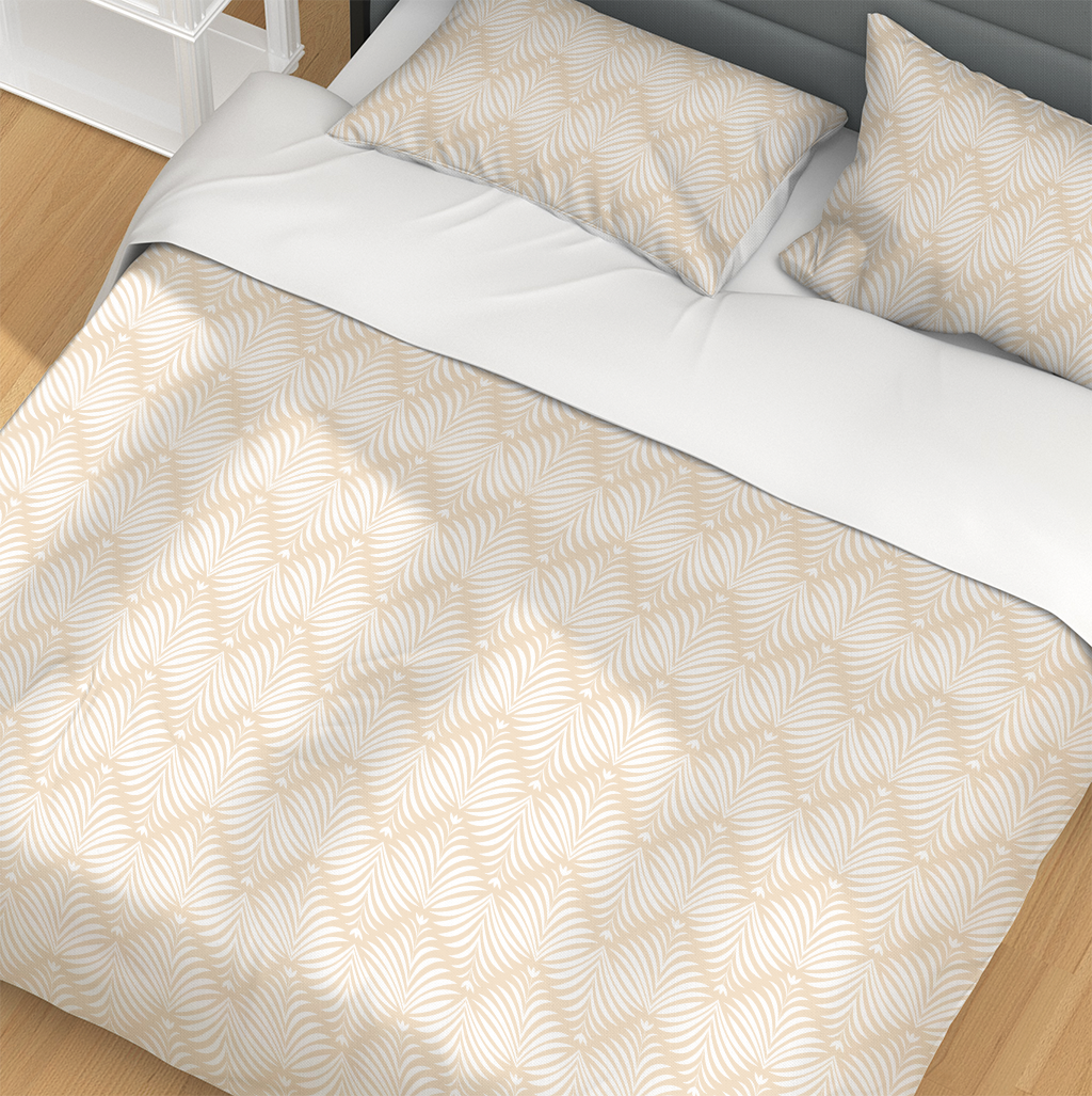 Cleo Botanical Chevron© Duvet Cover Set Beige