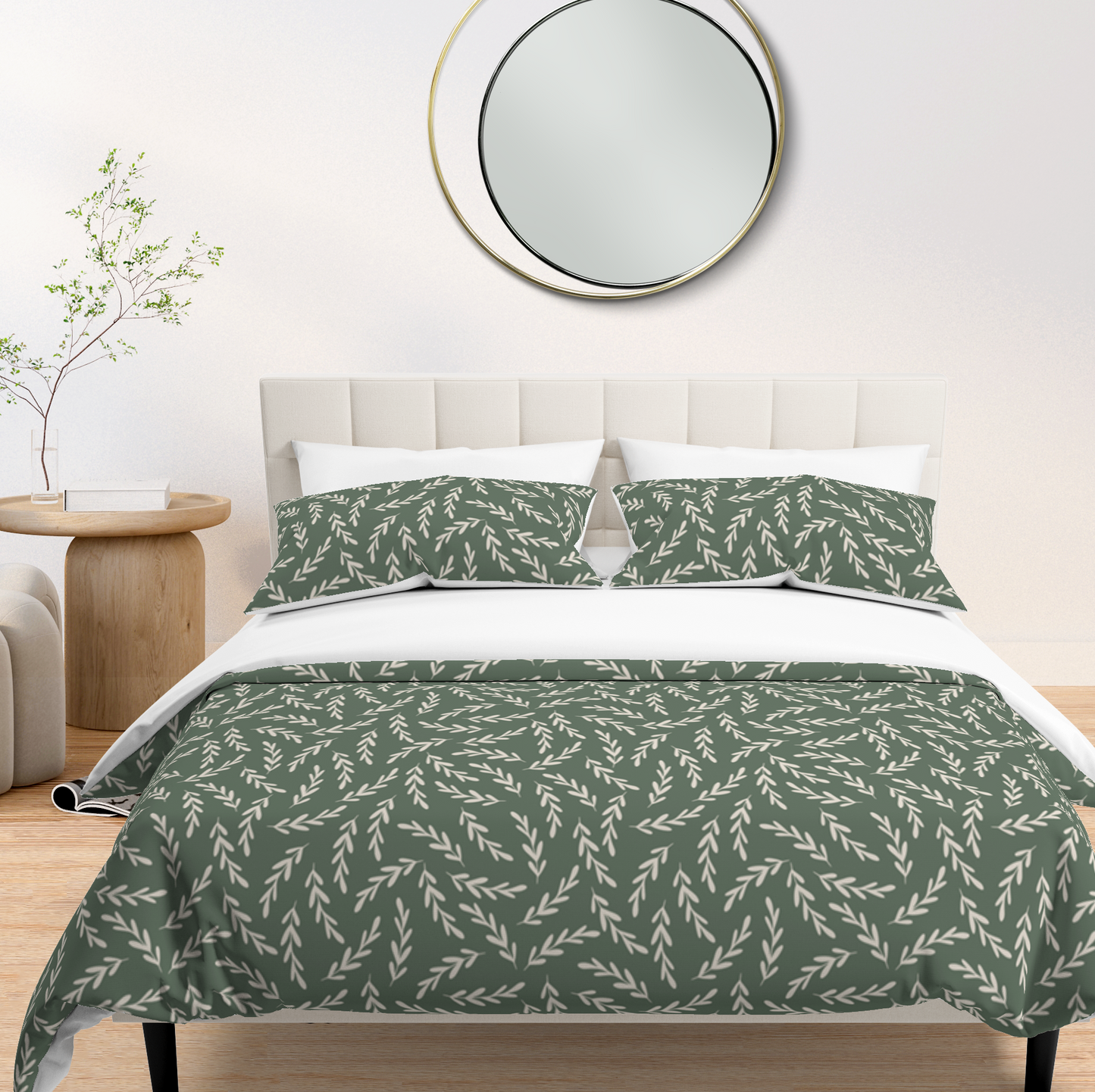 Light Breeze 3-Piece Duvet Cover Set- Green