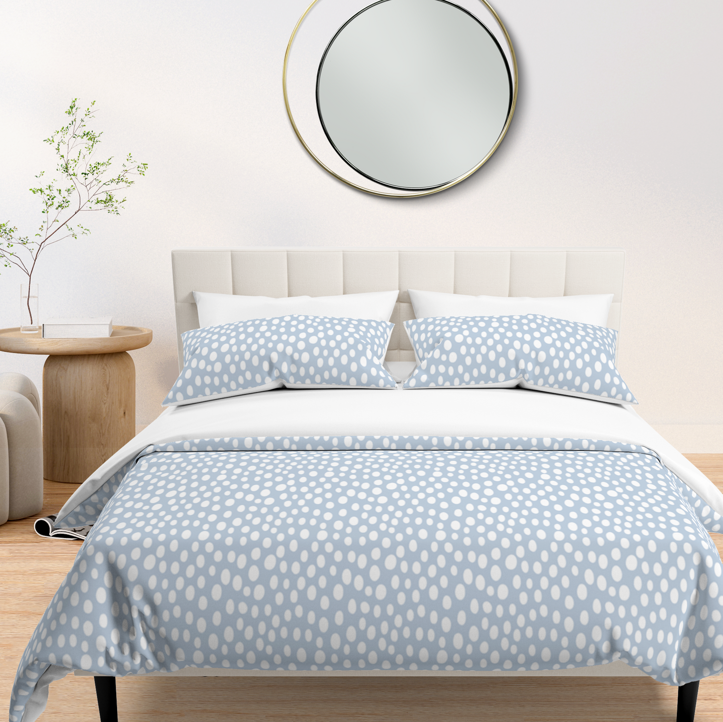 Modern Spots 3-Piece Duvet Cover Set Blue