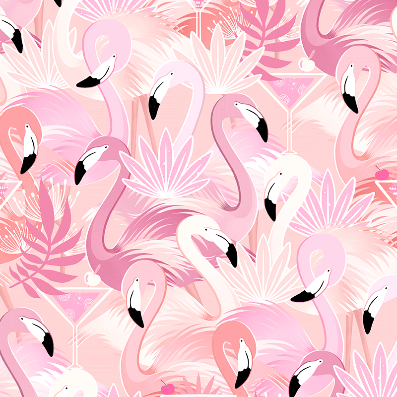 Multi Pink Flamingo-Tini Duvet Cover Set