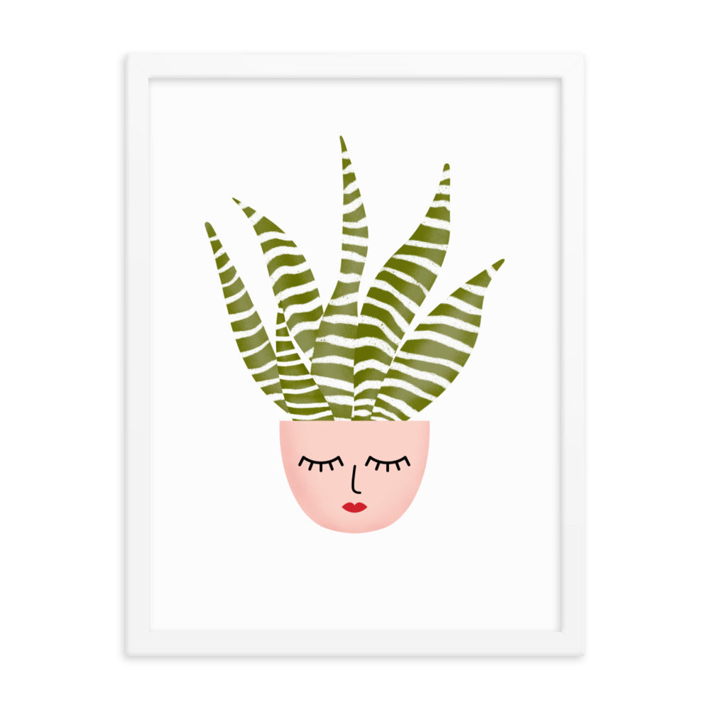 Millennial Pink Face Planter and Greenery Framed Poster