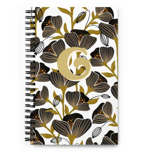 Letter G Poppies Spiral Notebook
