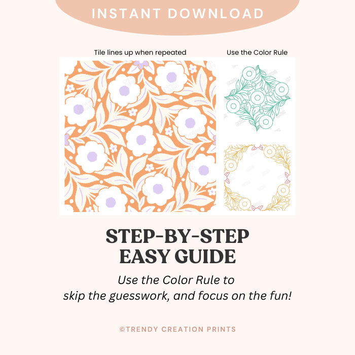 Pattern Design Template for Procreate – Pdf Guide, Instant Digital Download