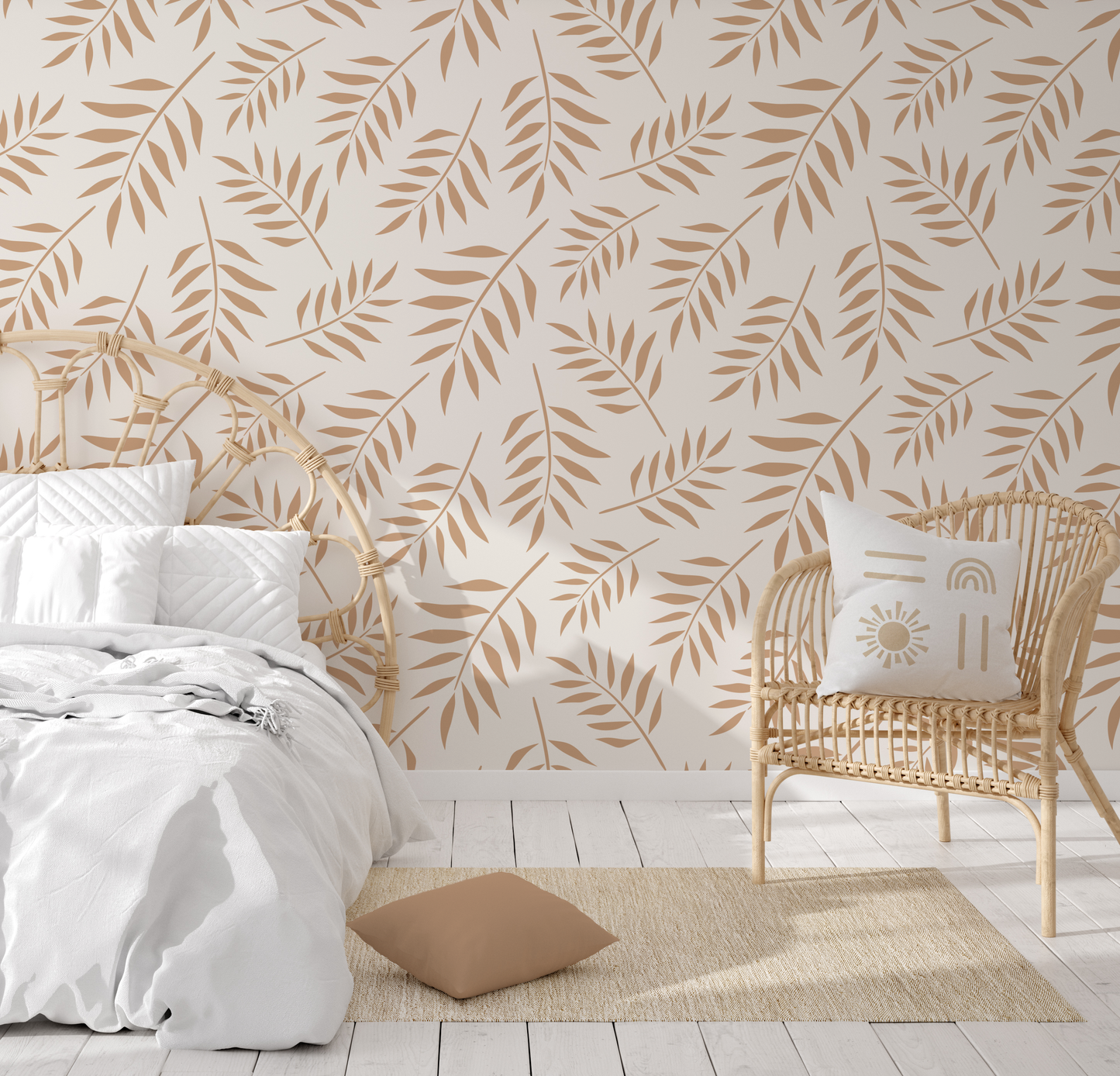 Half Drop Calming Leaves Peel and Stick Wallpaper