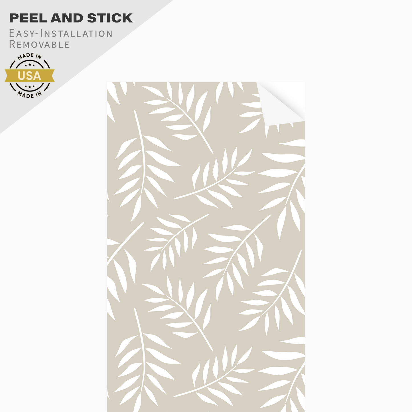 Half Drop Calming Leaves Peel and Stick Wallpaper