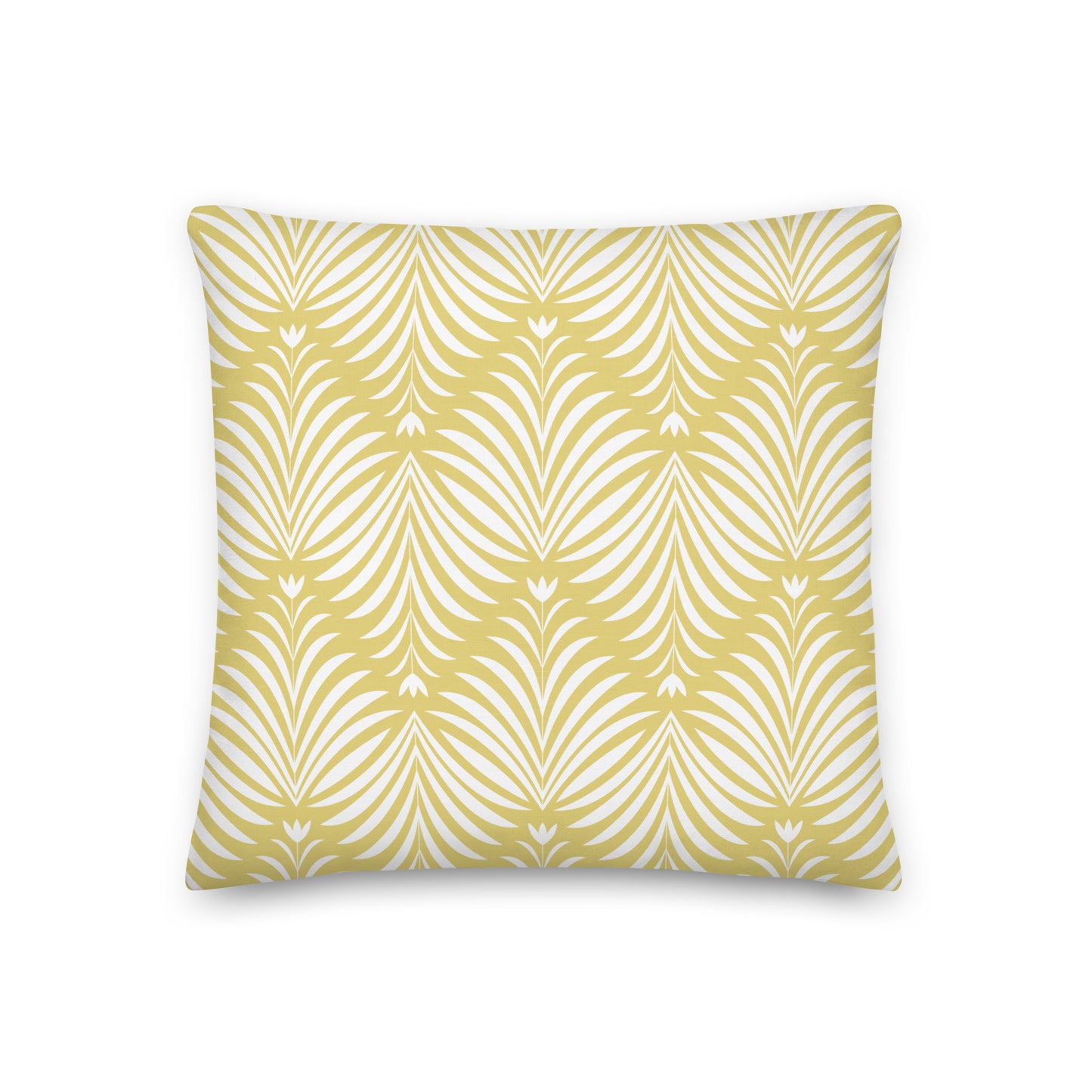 Cleo Chevron Leaves Pillow Yellow
