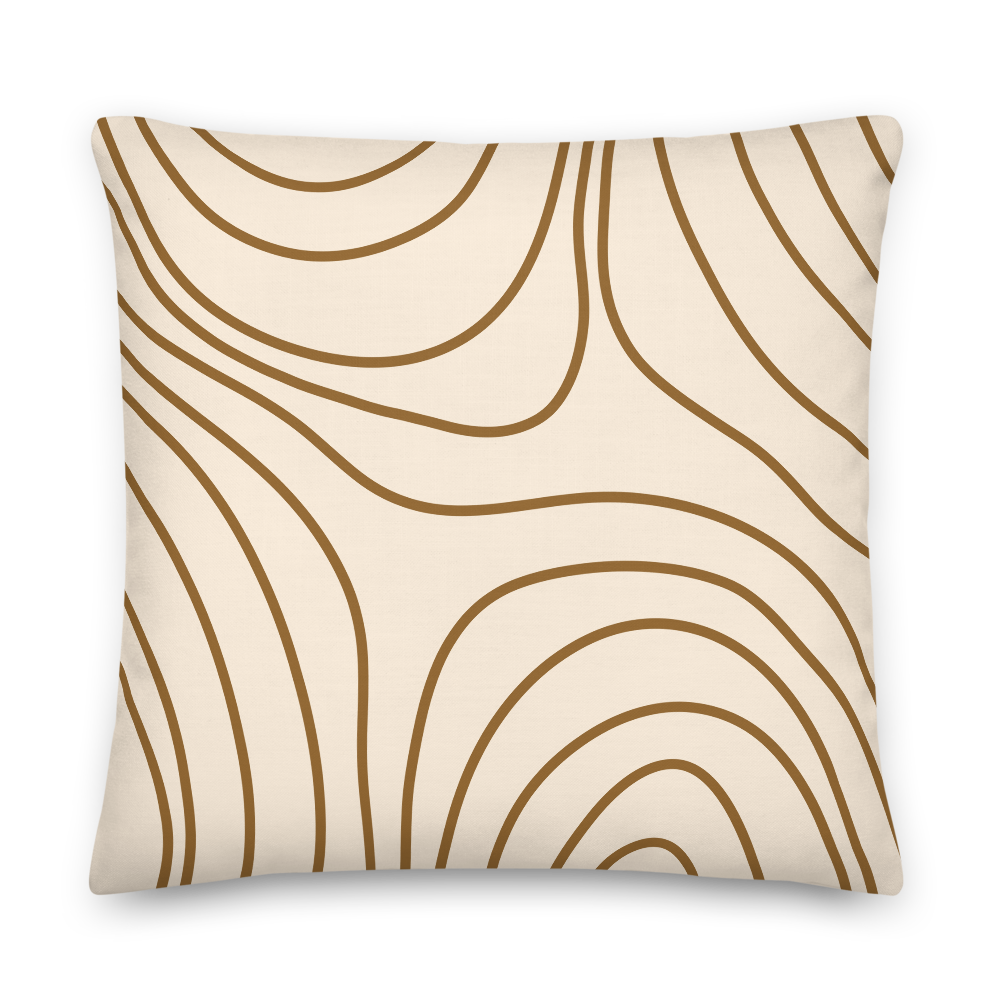 Decorative Wood Grain Throw Pillow Light Beige