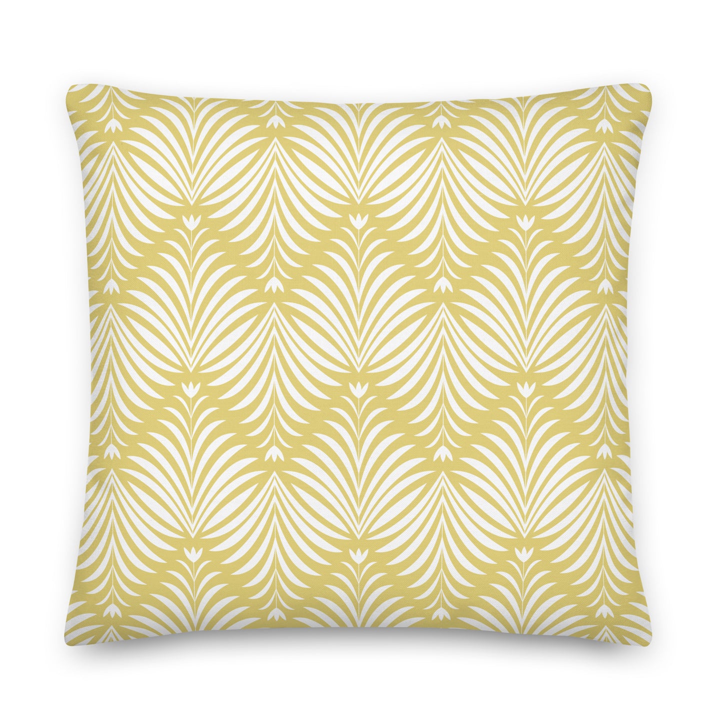 Cleo Chevron Leaves Pillow Yellow