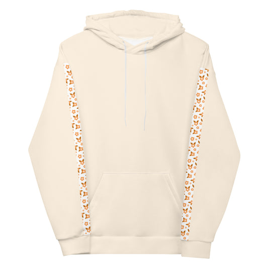 Comfy Women's Beige Hoody with Floral Sleeves