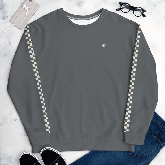 Trendy Checker Gray Unisex Sweatshirt
