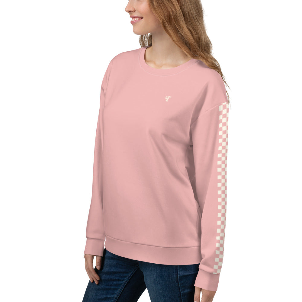 Trendy Checker Pink Sweatshirt