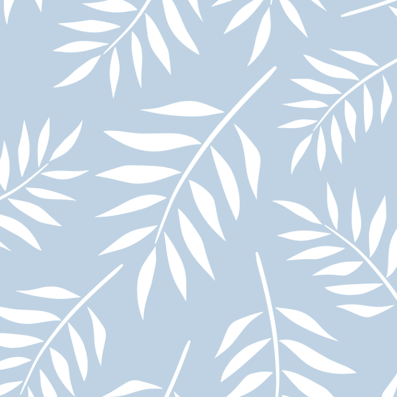 Blue Calming Leaves 3-Piece Duvet Cover Set