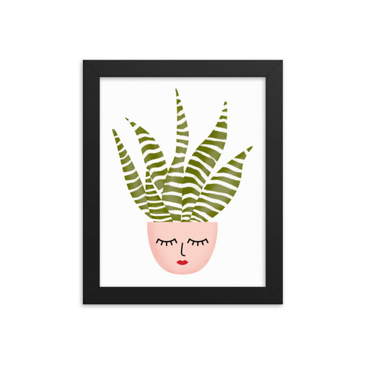 Millennial Pink Face Planter and Greenery Framed Poster