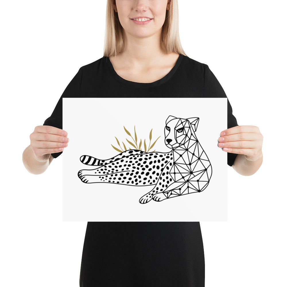 Modern Geometric Cheetah Poster