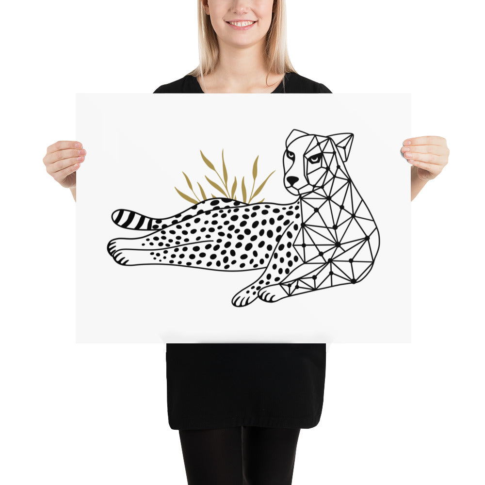 Modern Geometric Cheetah Poster