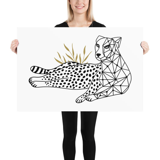 Modern Geometric Cheetah Poster