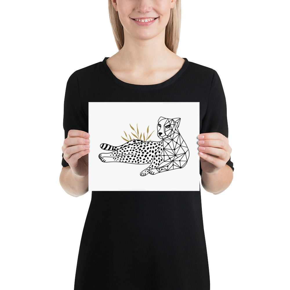 Modern Geometric Cheetah Poster