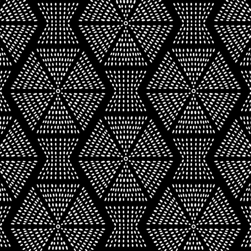 Blackout Geometric Hexagon Curtains Black White