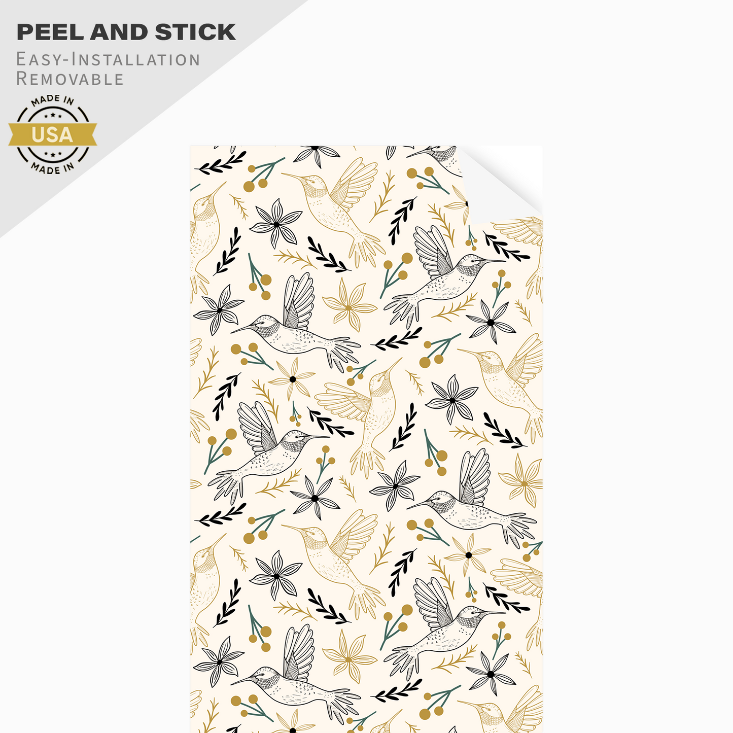Eleanor Hummingbird Peel and Stick Wallpaper