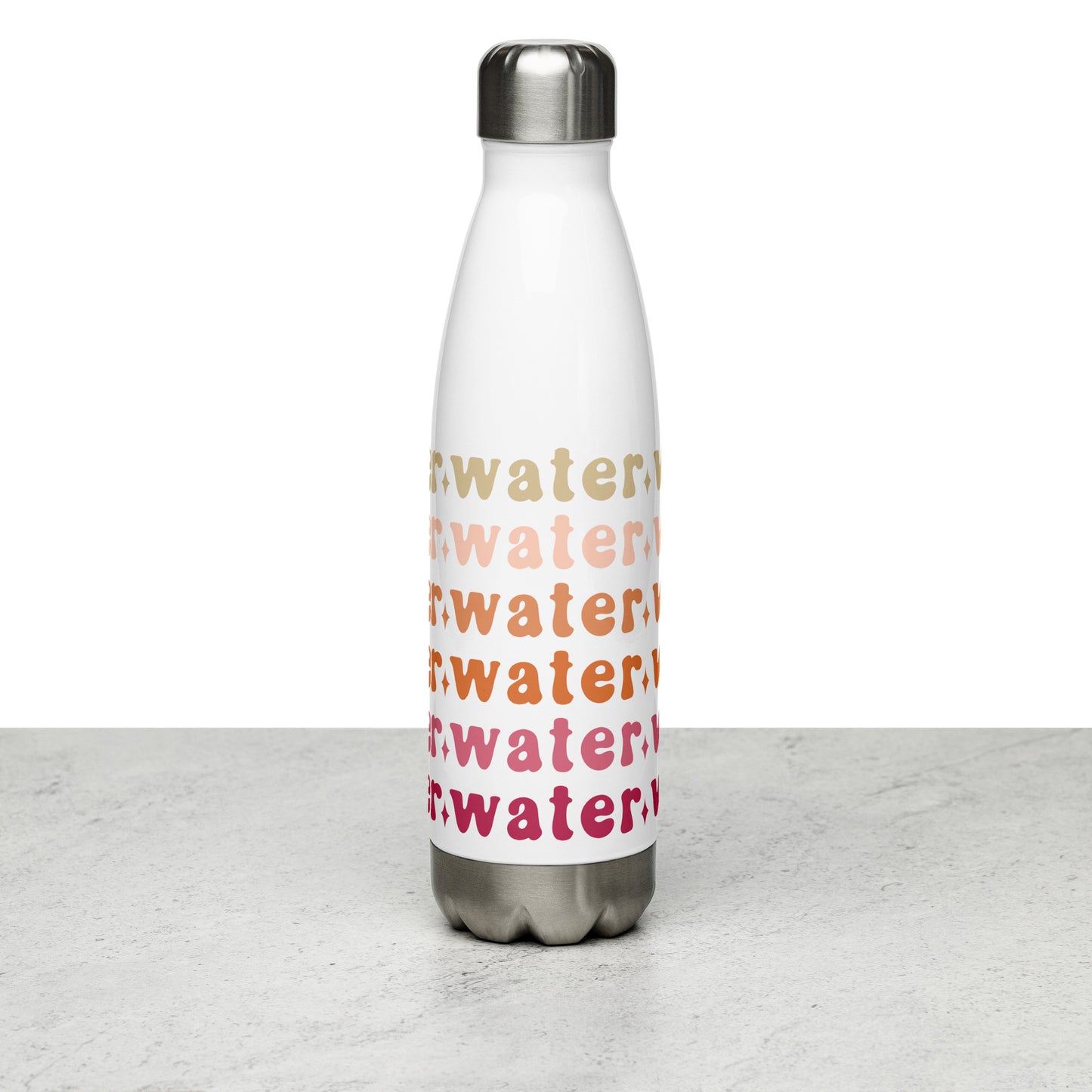Retro Water Art, Stainless Steel Water Bottle